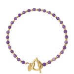 armband paars kraaltjes hartje sluiting