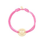 armband touw roze smiley