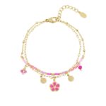 dubbel armbandje roze details