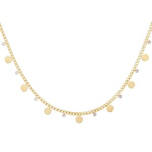 Smalle schakelketting met cirkels en steentjes