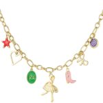 gold plated schakelketting gekleurde bedels