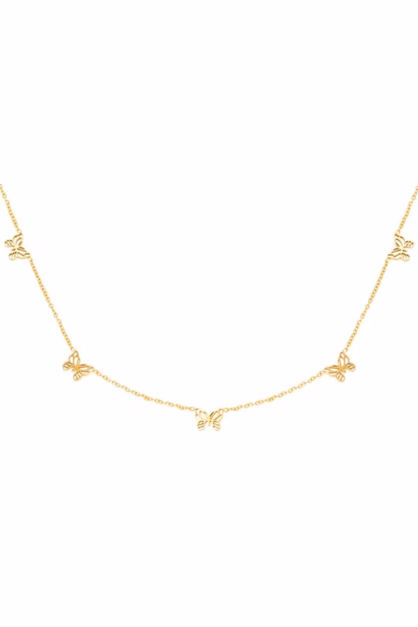 Ketting met vlindertjes gold plated