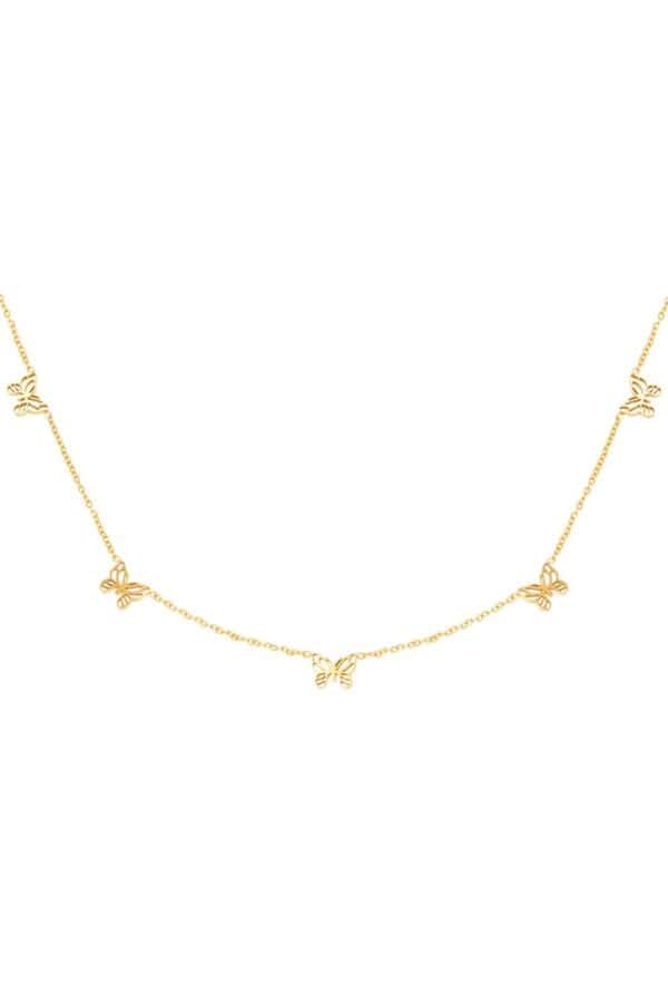 Ketting met vlindertjes gold plated