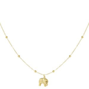 Dunne ketting gold plated olifant