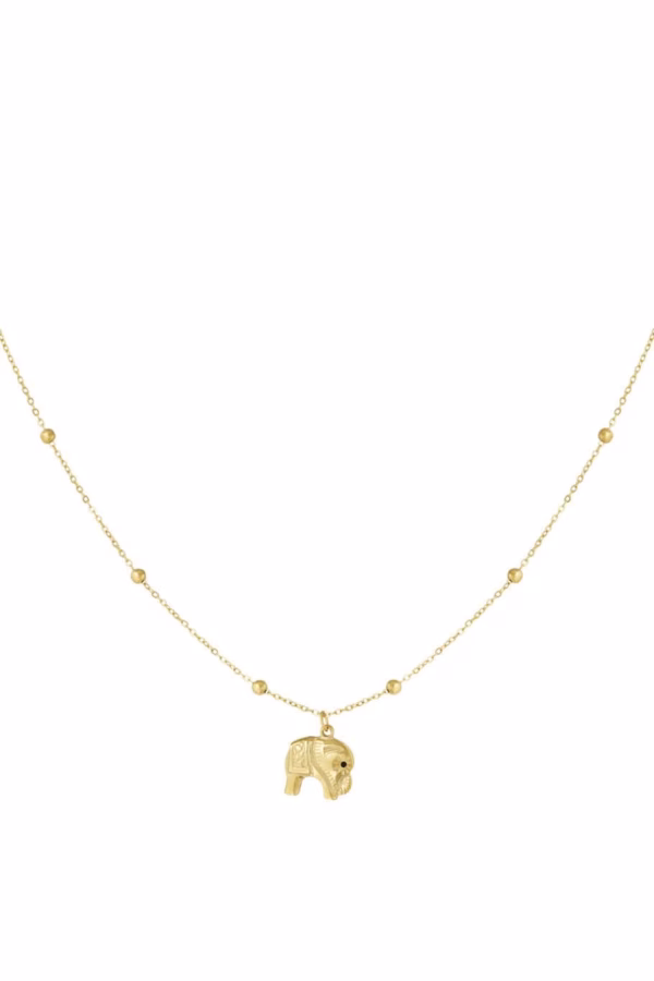 Dunne ketting gold plated olifant
