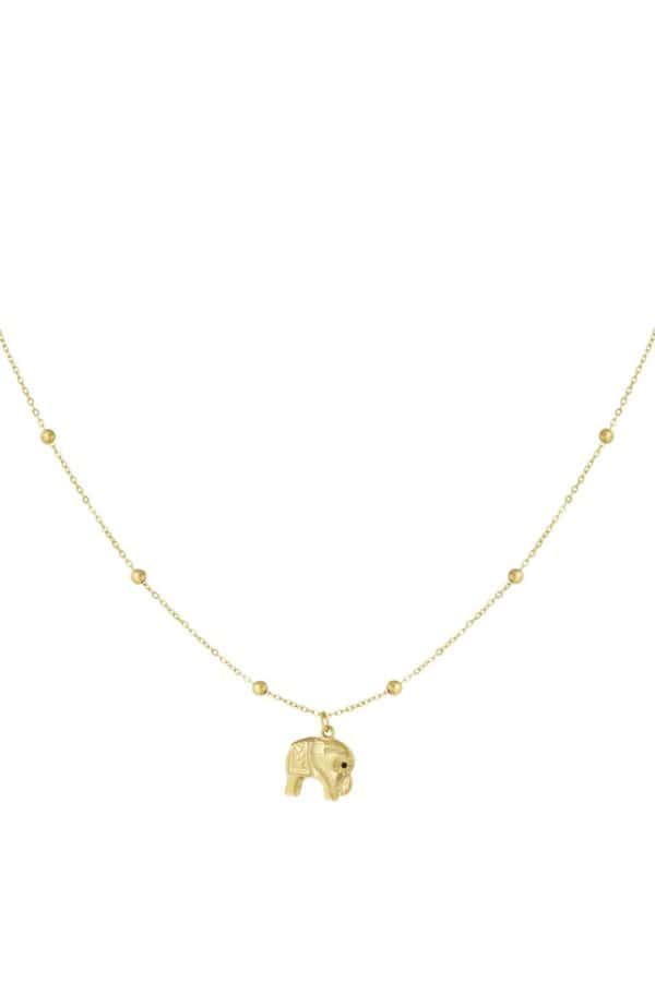 Dunne ketting gold plated olifant