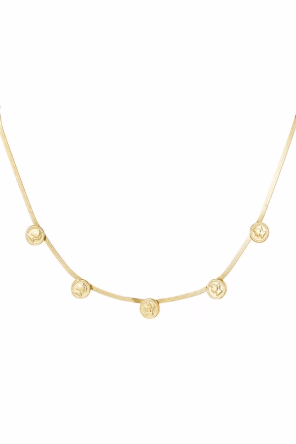Gold plated ketting met coins