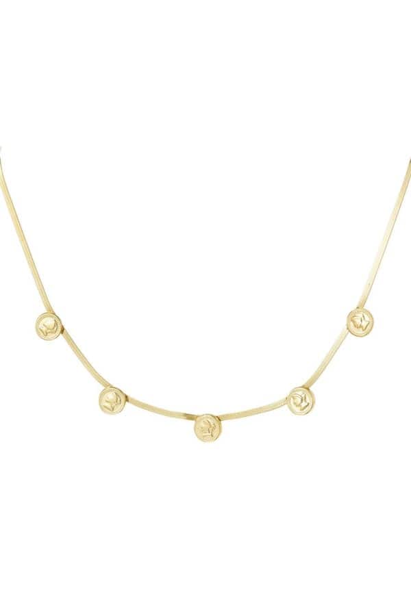 Gold plated ketting met coins