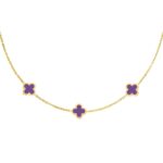 ketting gold plated paarse details