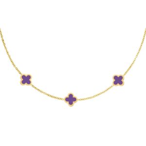 Gold plated ketting met paarse details