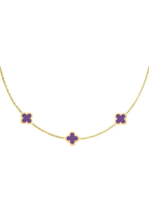 Gold plated ketting met paarse details