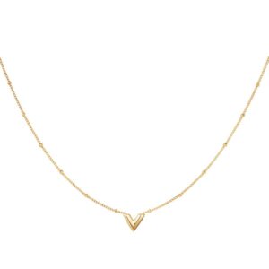 Gold plated ketting v-neck