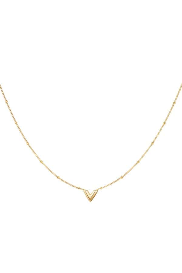 Gold plated ketting v-neck