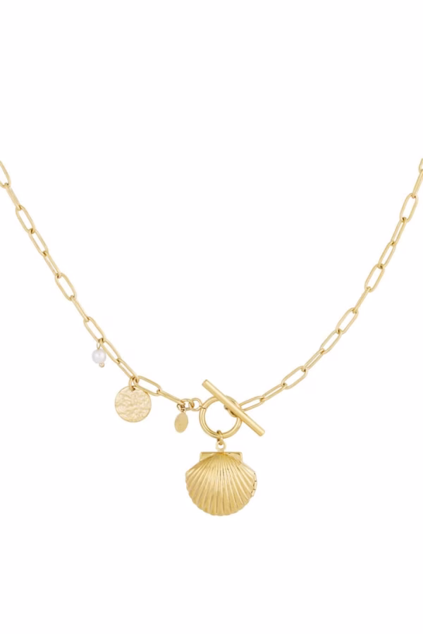 Lange ketting met zomerse schelp