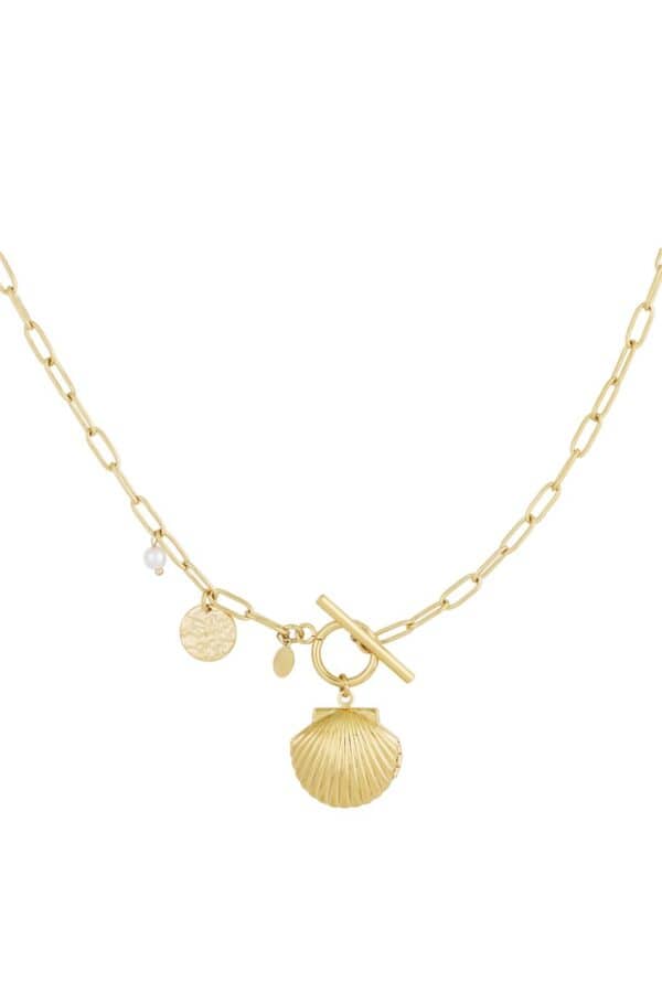 Lange ketting met zomerse schelp