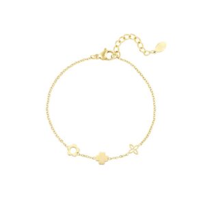Smal gold plated armbandje bloemetjes