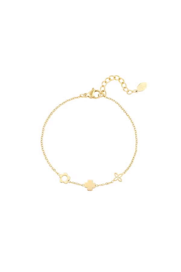 Smal gold plated armbandje bloemetjes