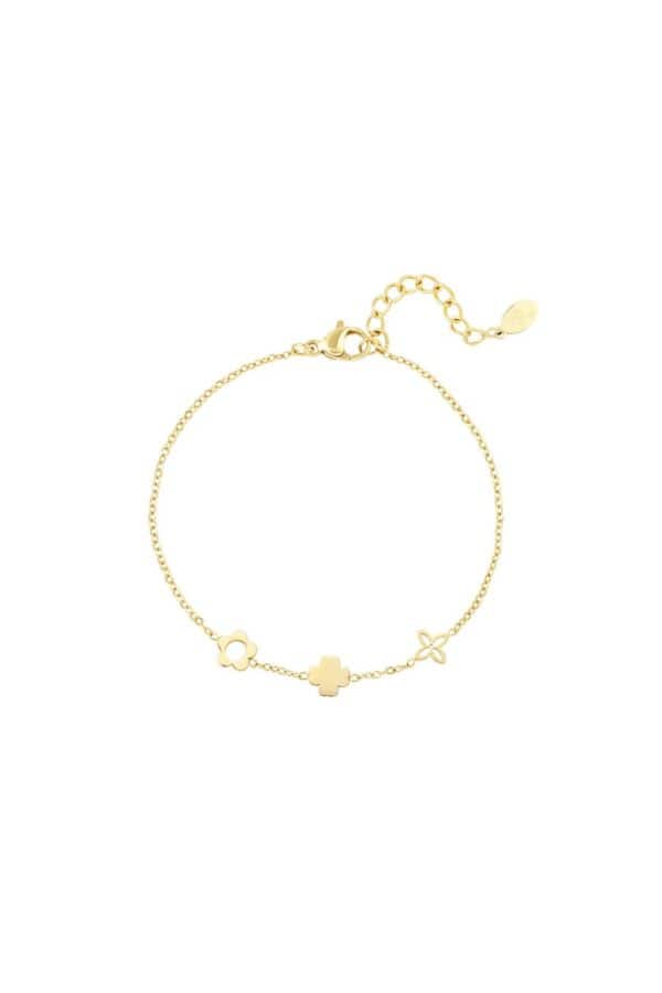 Smal gold plated armbandje bloemetjes