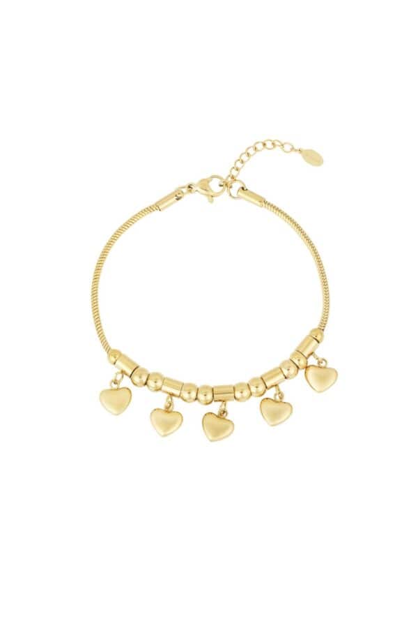 Gold plated armbandje met hartjes