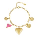 schakelarmband hartjes roze